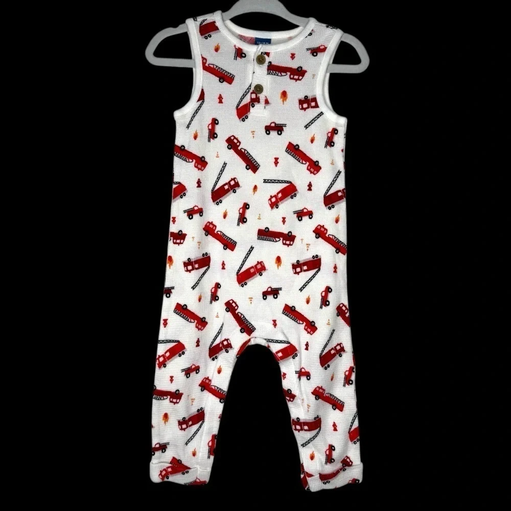 Old Navy Unisex Sleeveless Thermal-Knit Henley One Piece Jumpsuit Baby